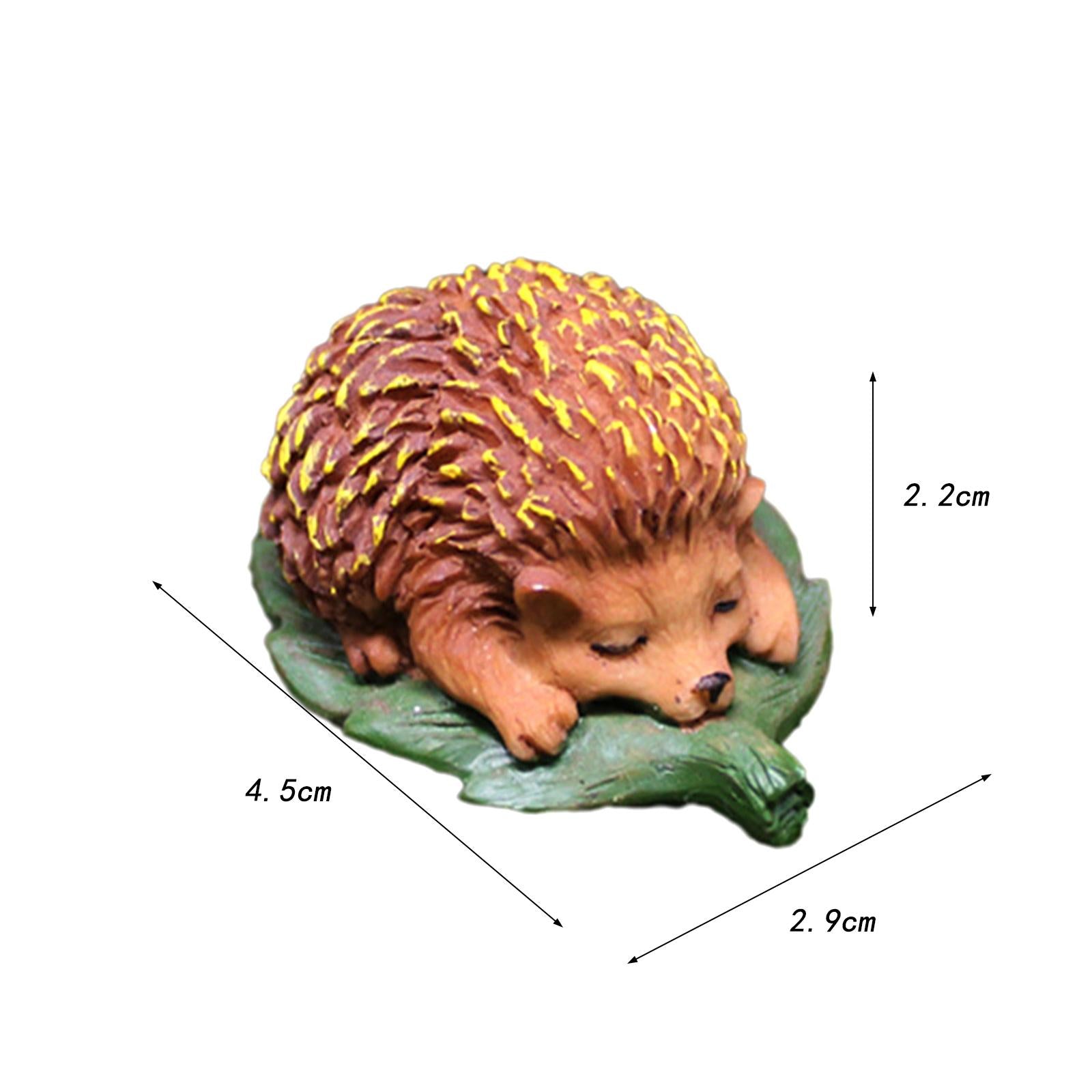 3xHedgehog Statue Mini Hedgehog Figurine for Landscaping Patio Flower Bed Yard