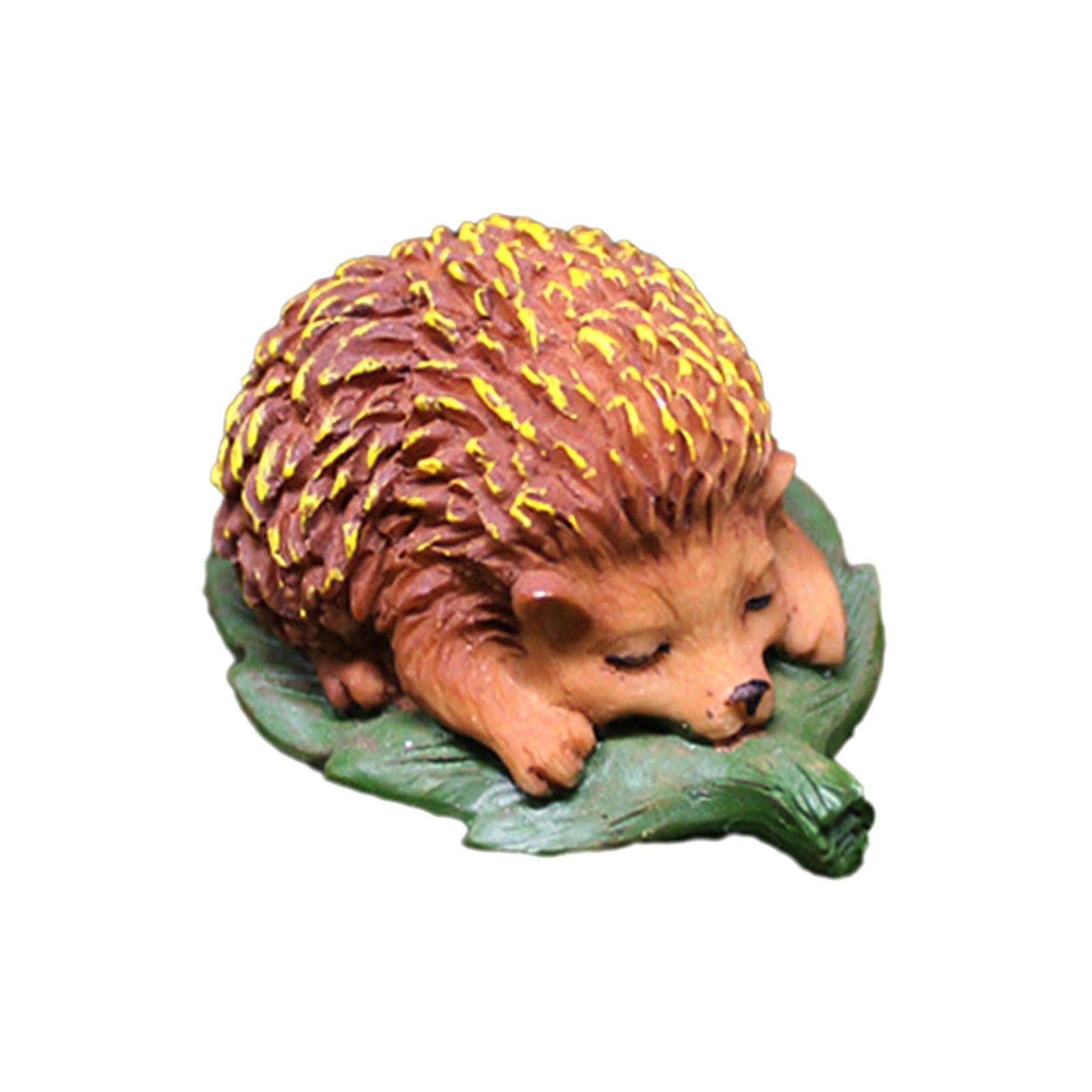 4xHedgehog Statue Mini Hedgehog Figurine for Landscaping Patio Flower Bed Yard