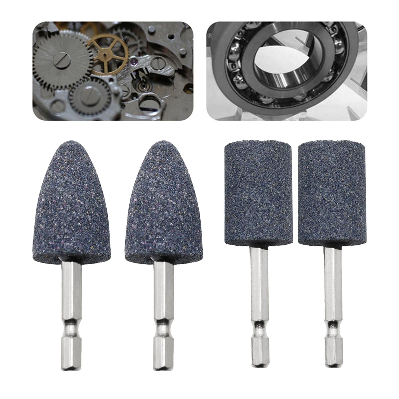 3x2Pcs Grinding Wheel Head 6.35mm Wheel Bit for Jade Bearings Cemented Carbide Conical 71mm