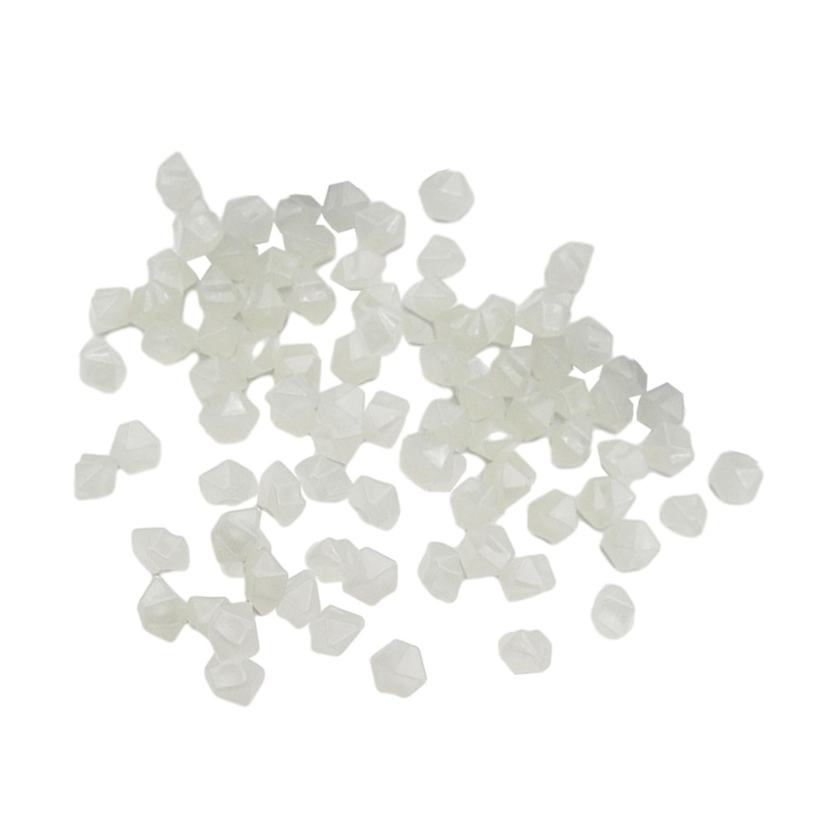 2x100 Pieces Glow in The Dark Stones Rocks Indoor Outdoor for Fish Tank Sturdy White