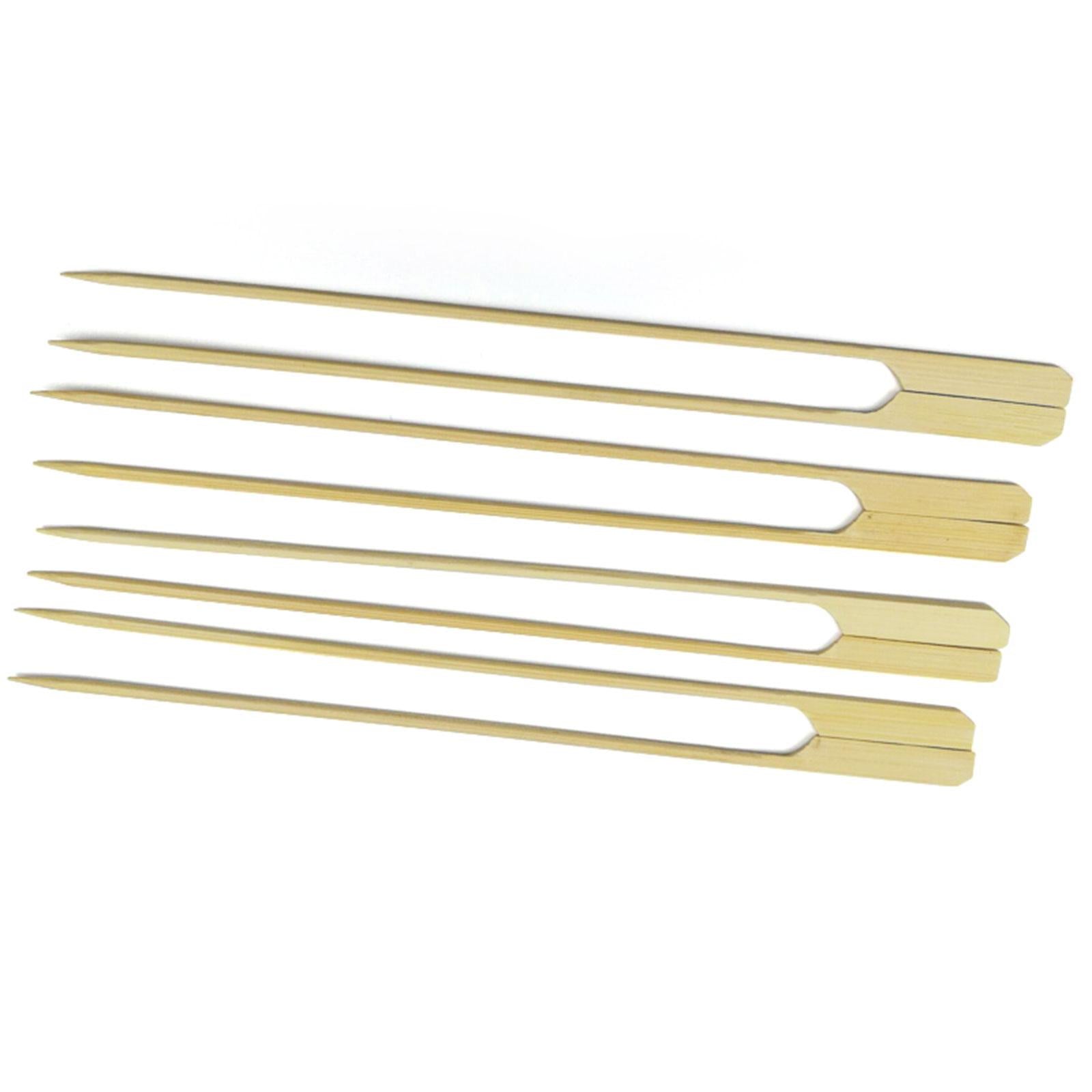 2x100 Pieces Bamboo Skewers BBQ Wood Grilling Skewers for Camping Fruit Kababs 9cm