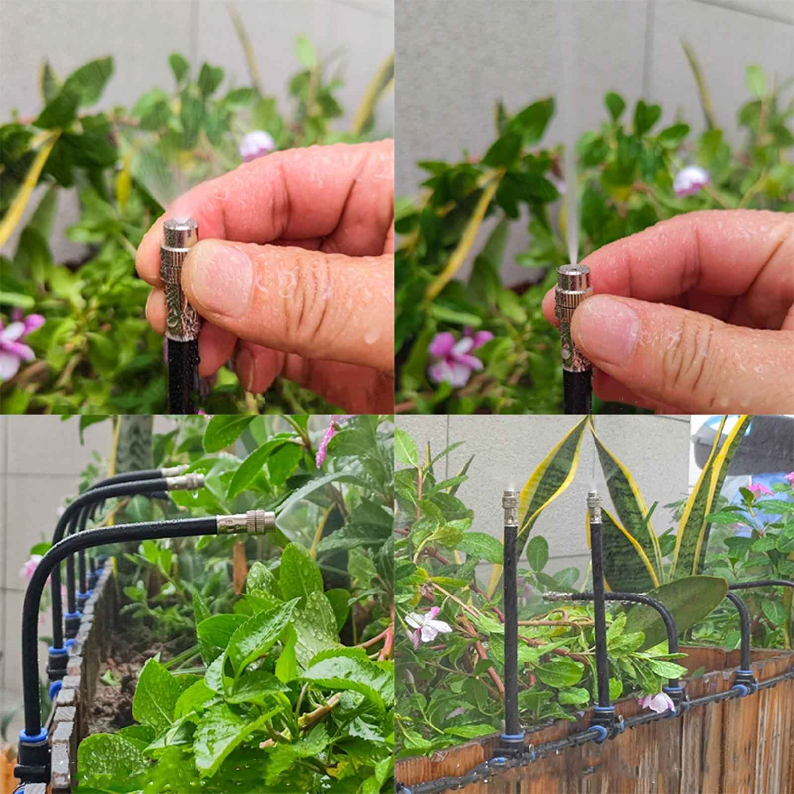 Sprayer Nozzle with T Connector Bendable Tube for Spraying Cooling Gardening 30cm Tube