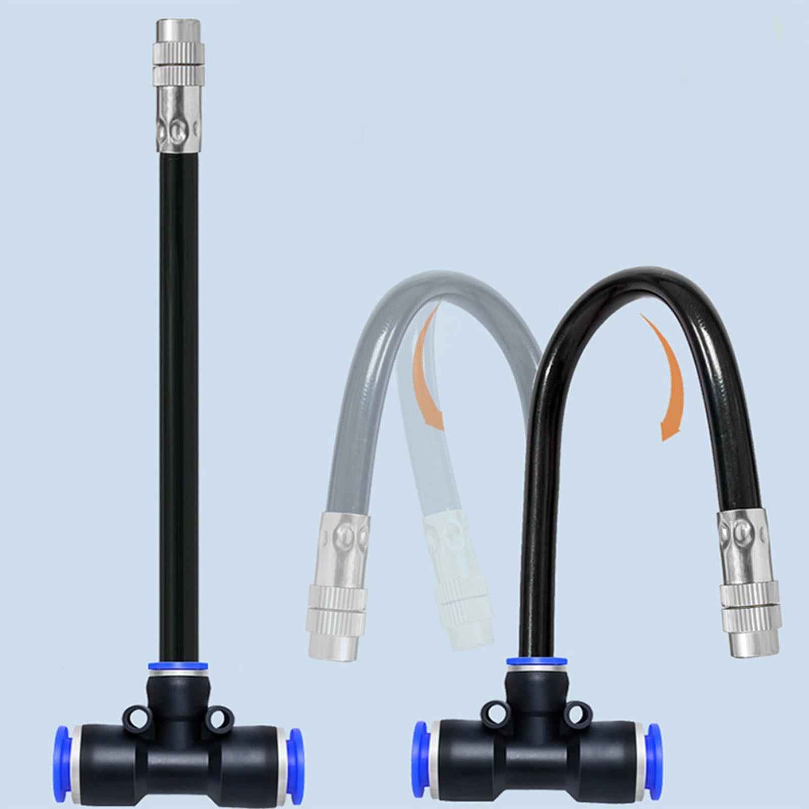 Sprayer Nozzle with T Connector Bendable Tube for Spraying Cooling Gardening 30cm Tube