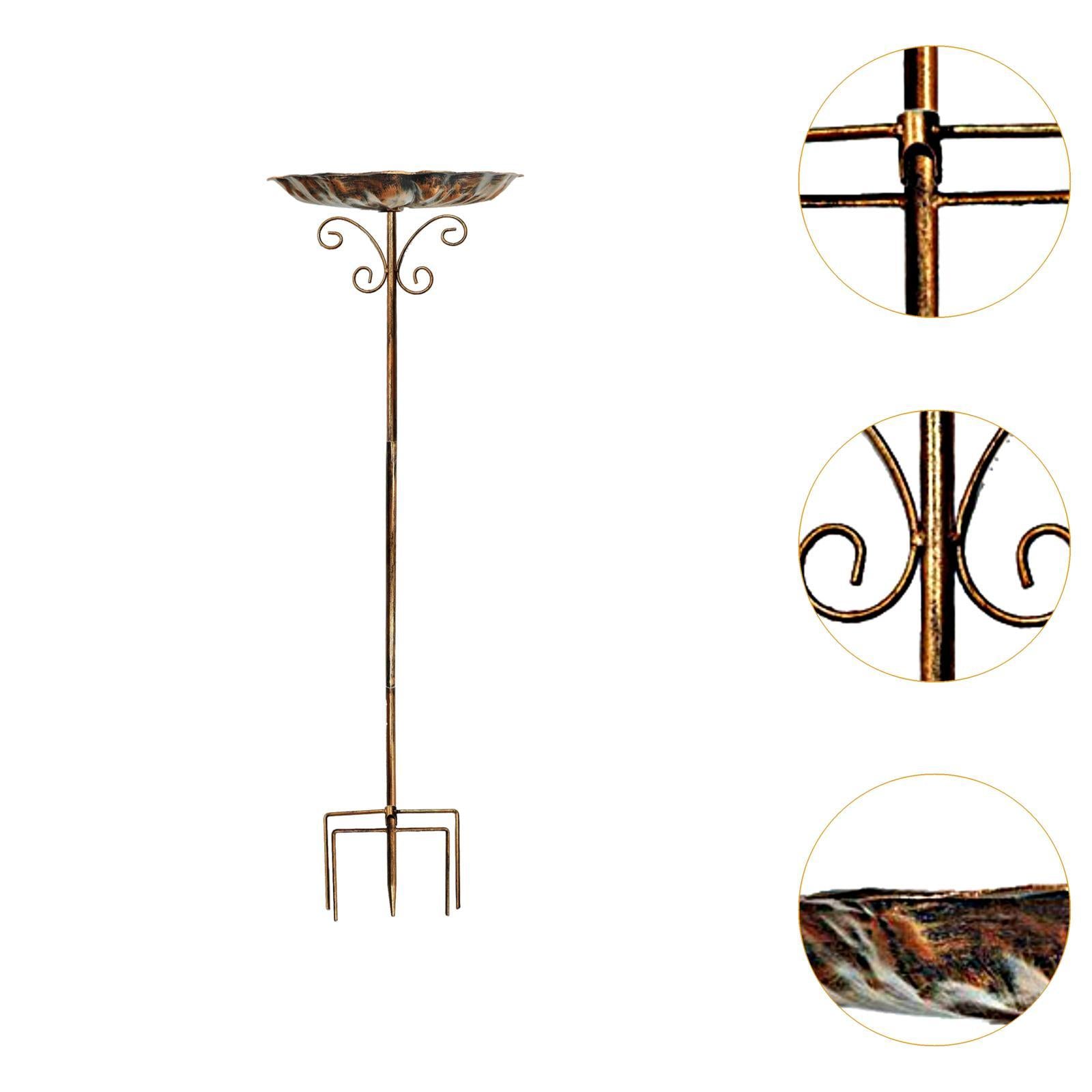Bird Bath Bowl Easy to Assemble Iron Outdoor Birdbath for Balcony Yard Porch