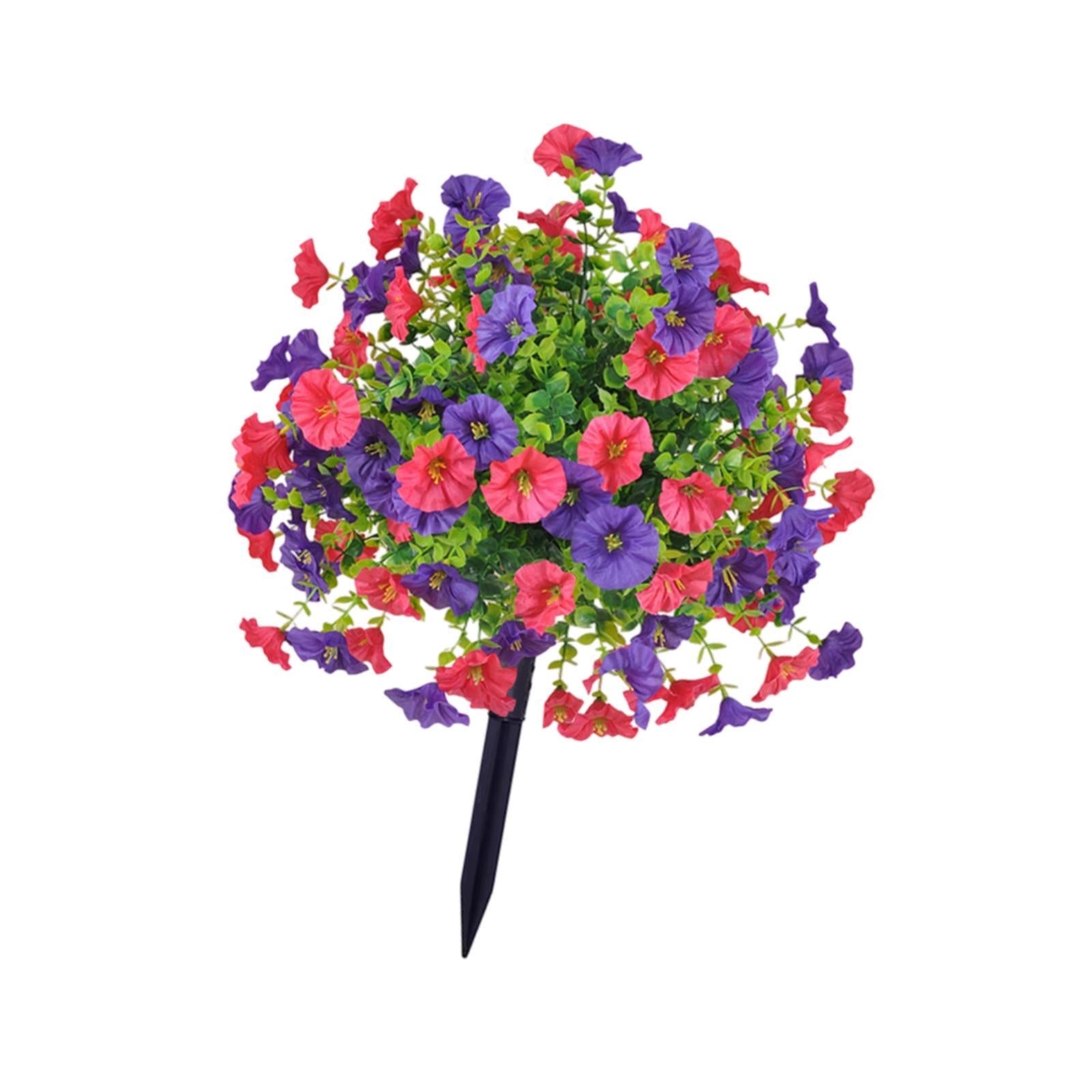 Artificial Morning Glory Flower Lawn Stake Lightweight Grave Memorial Flower
