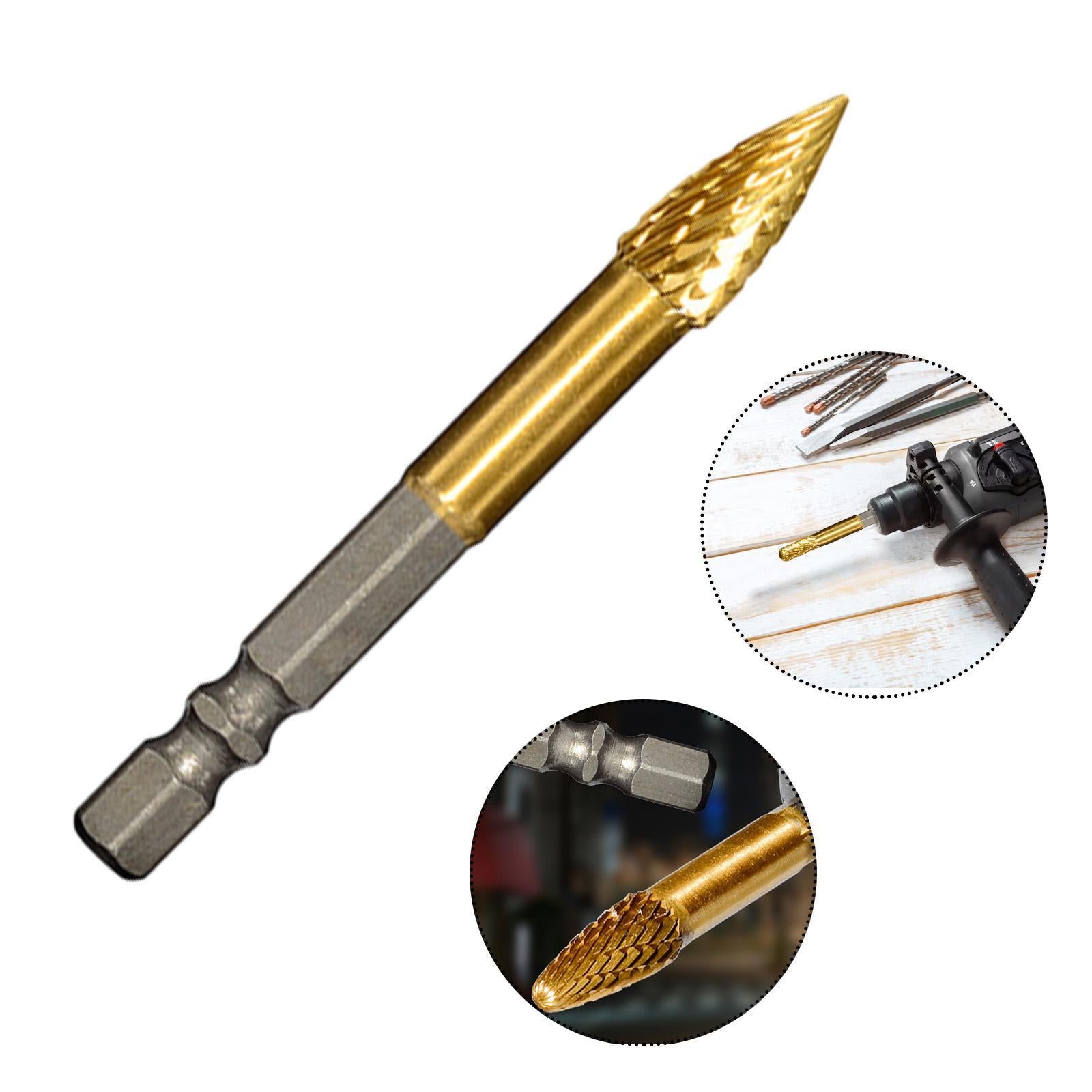 Carbide Rotary Burr Bit Sturdy Cutting Burr for Carving Drilling Woodworking Style D