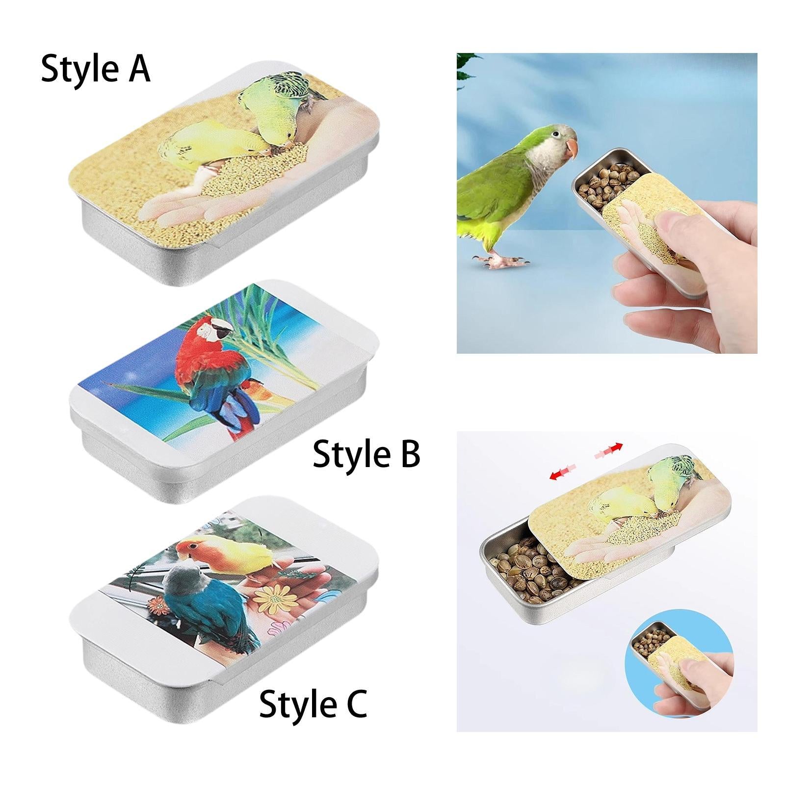 Bird Feeder Box Empty Push Pull Snack Box for Parakeet Bird Training Rodents Style A