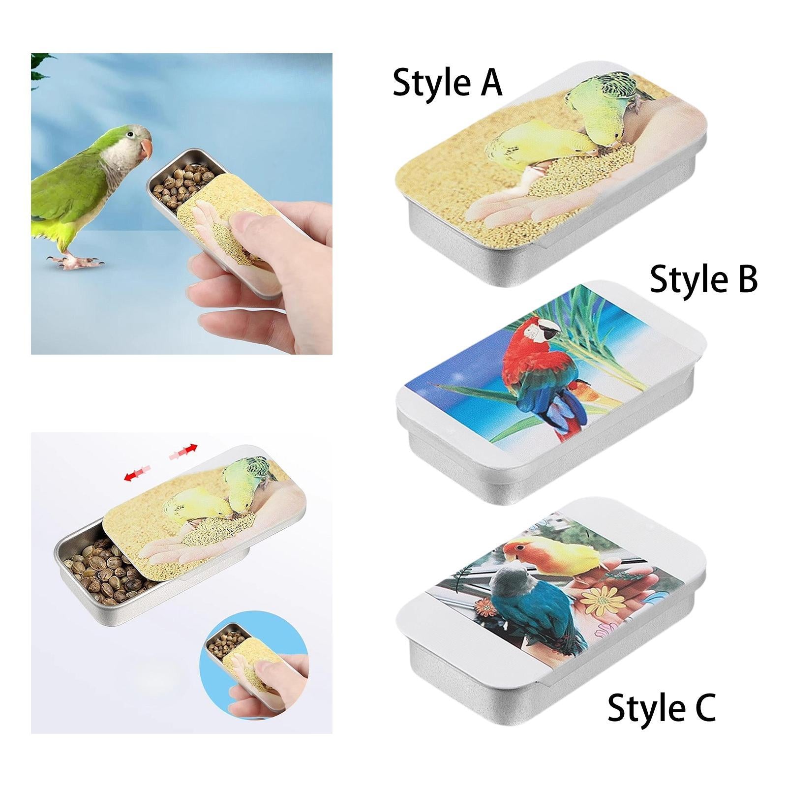 Bird Feeder Box Empty Push Pull Snack Box for Parakeet Bird Training Rodents Style A