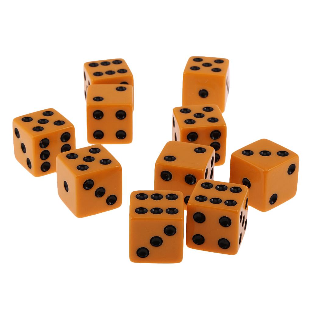 3xPack of 10pcs 18mm Six Sided D6 Spot Dice for D&D TRPG Party Game Toy Orange