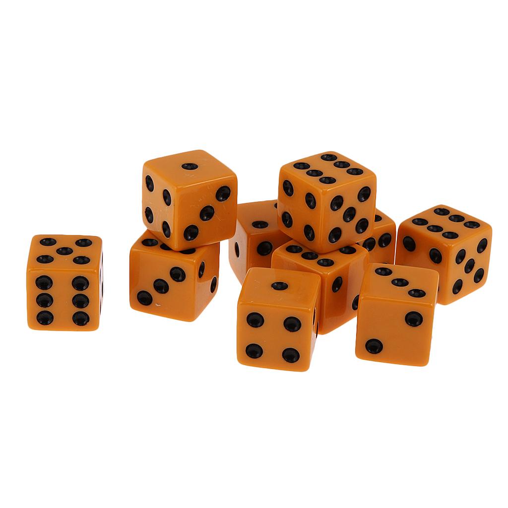 3xPack of 10pcs 18mm Six Sided D6 Spot Dice for D&D TRPG Party Game Toy Orange