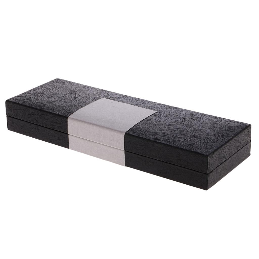 4xHandmade Wooden Hollow Pencil Pen Case Storage Box Organizer Base Gift Black