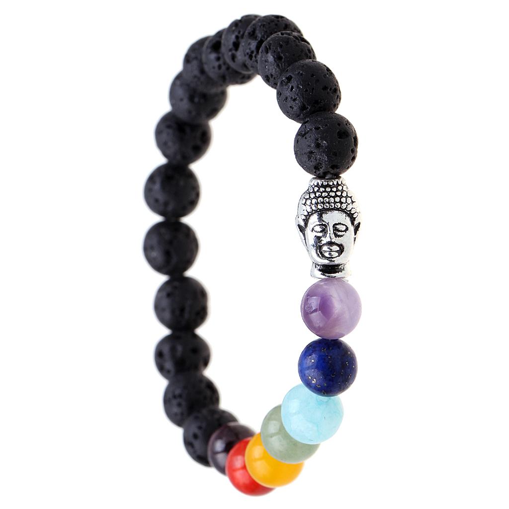 2Pcs Rock Beads Bracelet Reiki Buddha Prayer Beads Bracelet Jewelry