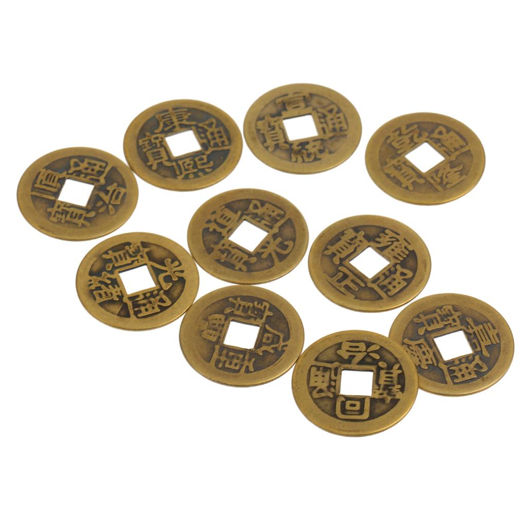 2x10 Pieces Ten Chinese Emperor Ancient Coins Brass Coins 2.3cm Diameter Charm