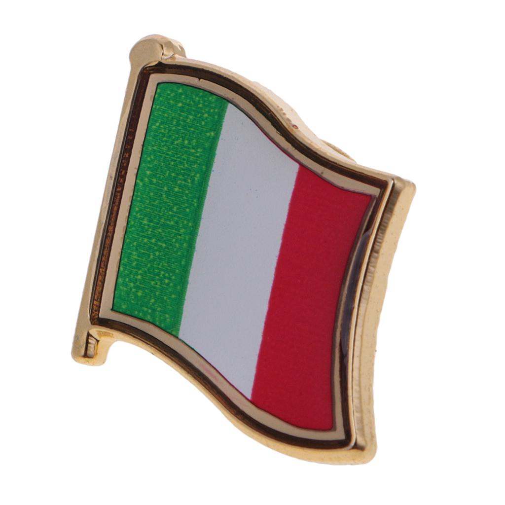 2xNational Metal Flag Pin Badge Enamel Badge for Clothes Lapel Bag Decor Italy