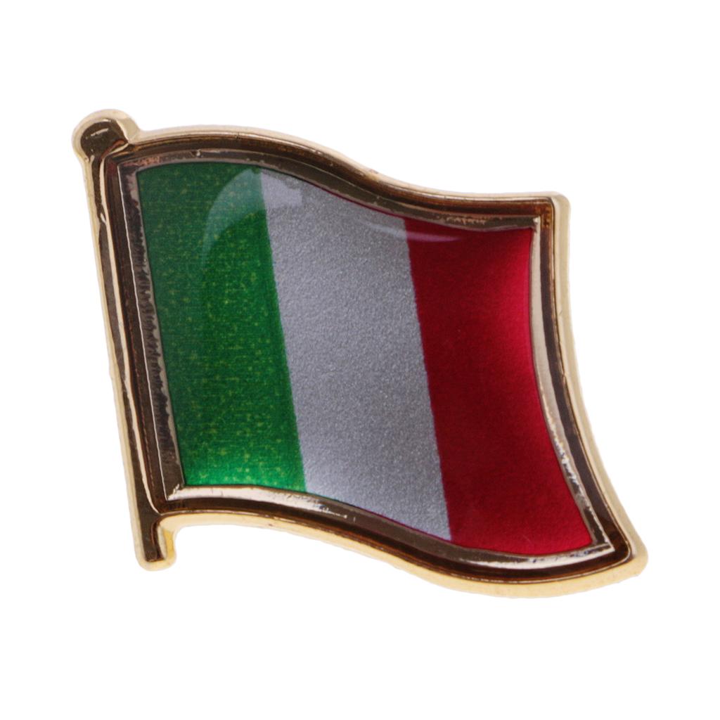 2xNational Metal Flag Pin Badge Enamel Badge for Clothes Lapel Bag Decor Italy