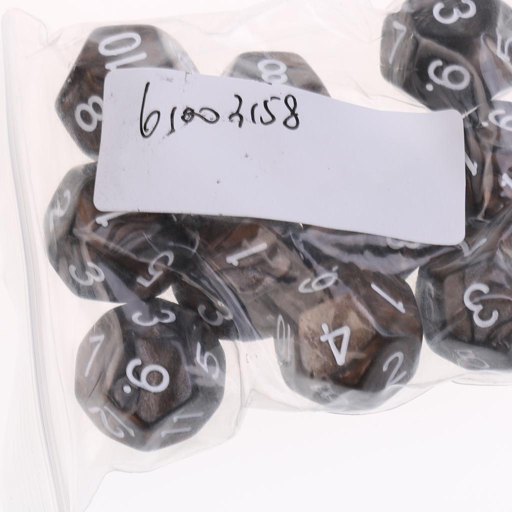 3x10pcs 12 Sided Dice D12 Polyhedral Dice for Dungeons and Dragons Table Games Coffee Gray
