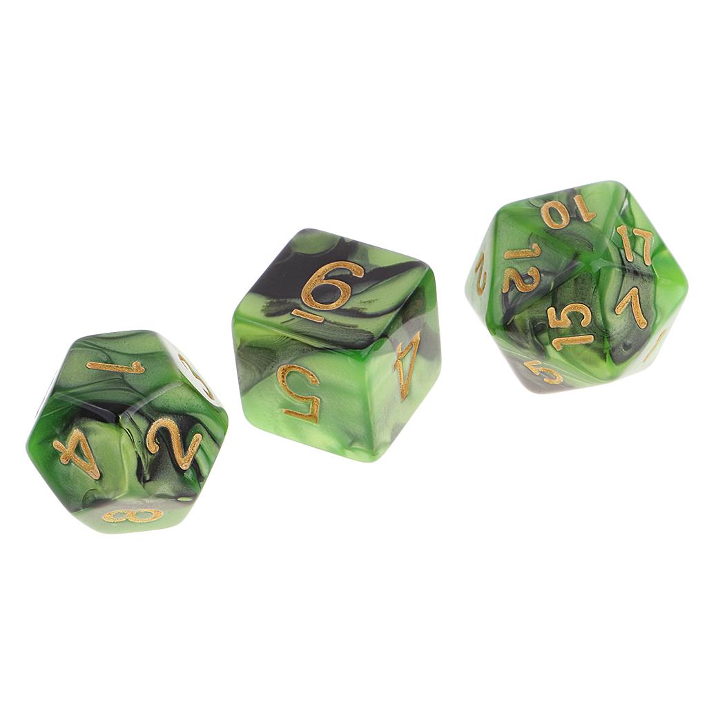 14pcs Polyhedral Dices Dice Patch 16mm for DND D&D Warhammer 40K Board Game