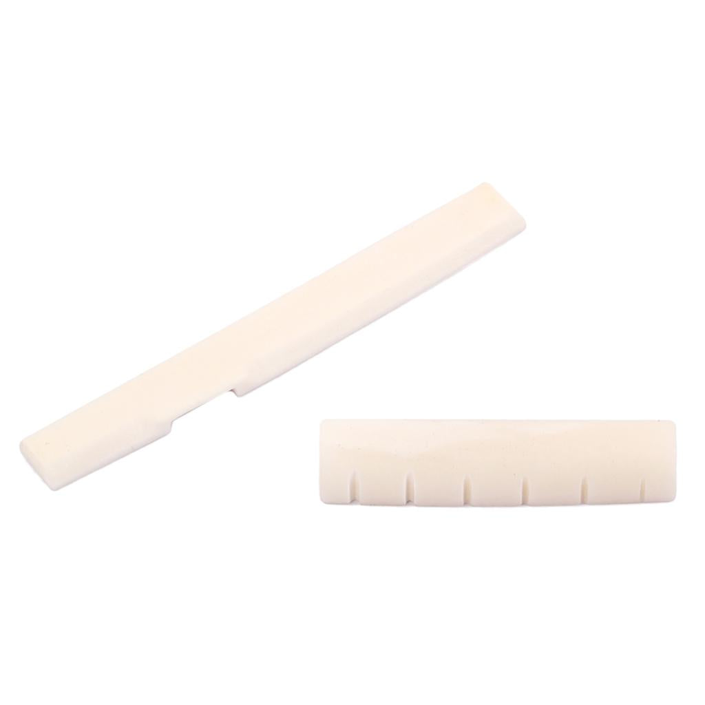 2 Sets Bone Bridge Saddle Nut for 6 String Acoustic Guitar Parts