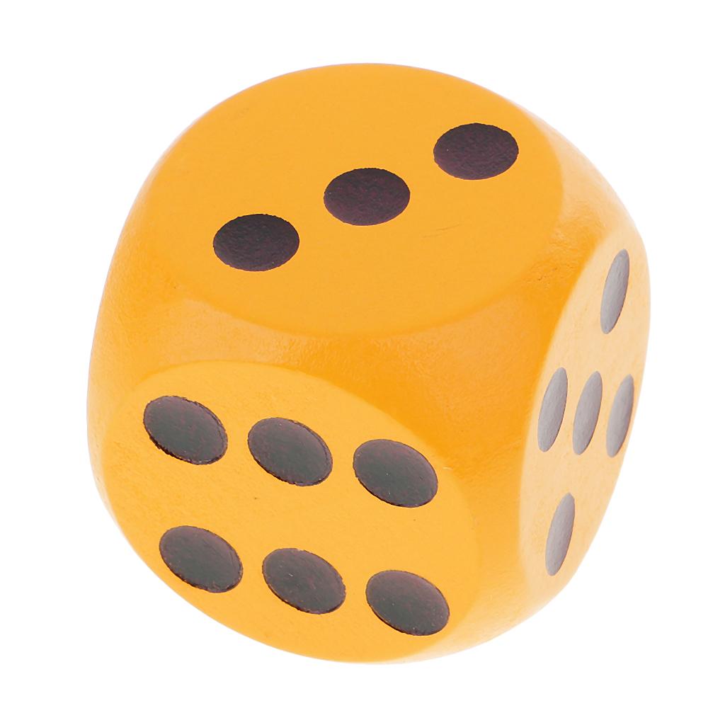 4x5 Piece/Set 3cm Wooden Dice D6 Six Sided Dotted Dice for D&D TRPG Toy Orange