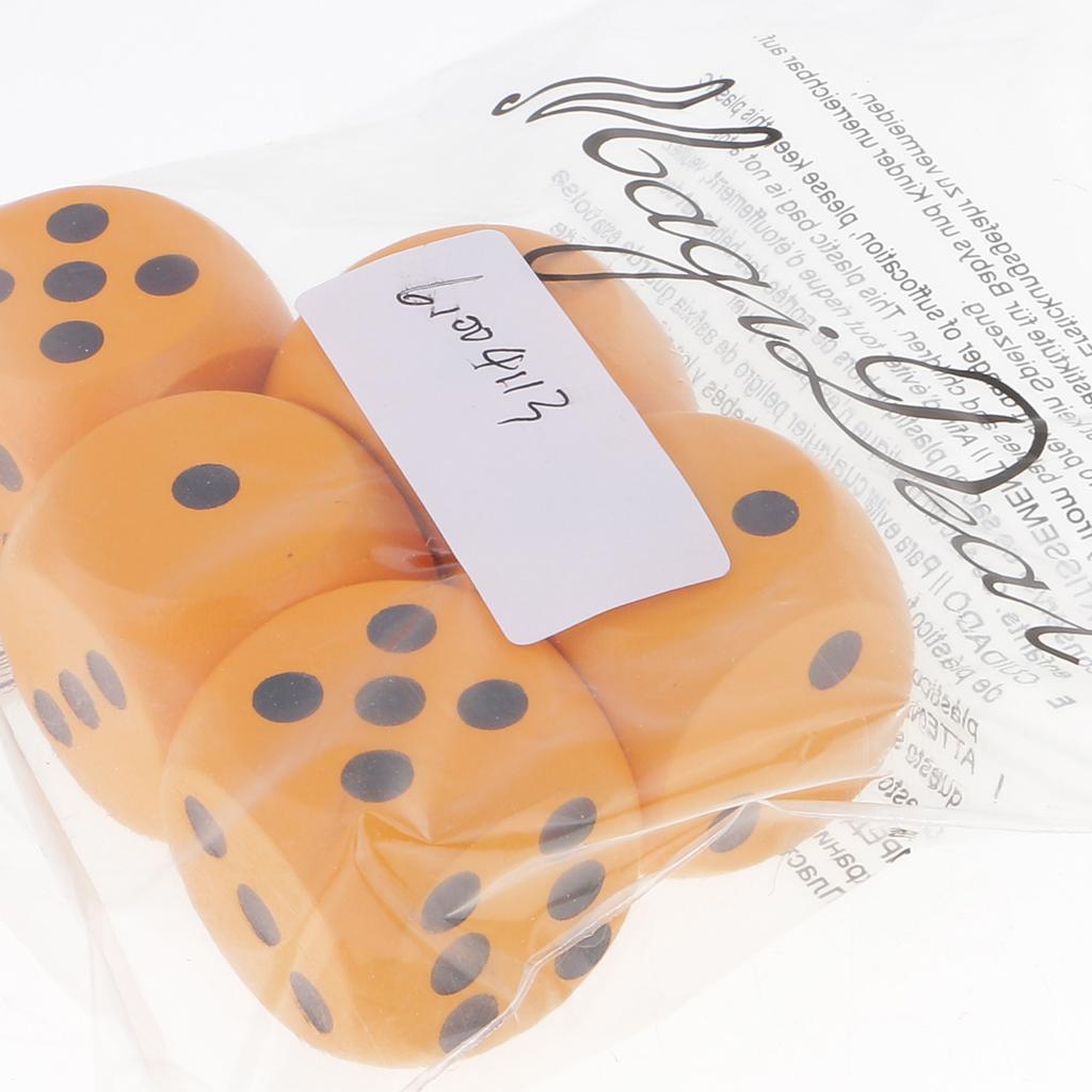 3x5 Piece/Set 3cm Wooden Dice D6 Six Sided Dotted Dice for D&D TRPG Toy Orange