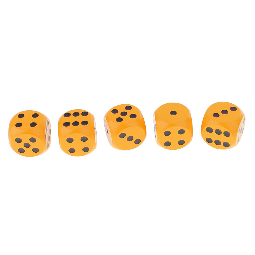 4x5 Piece/Set 3cm Wooden Dice D6 Six Sided Dotted Dice for D&D TRPG Toy Orange