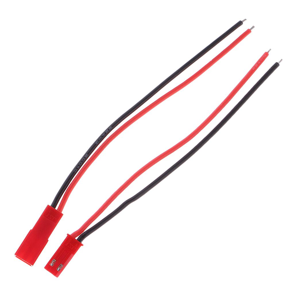 4x5 Pairs 10cm 22AWG Silicon Wire 2-Pin JST Connector Plug Male&Female