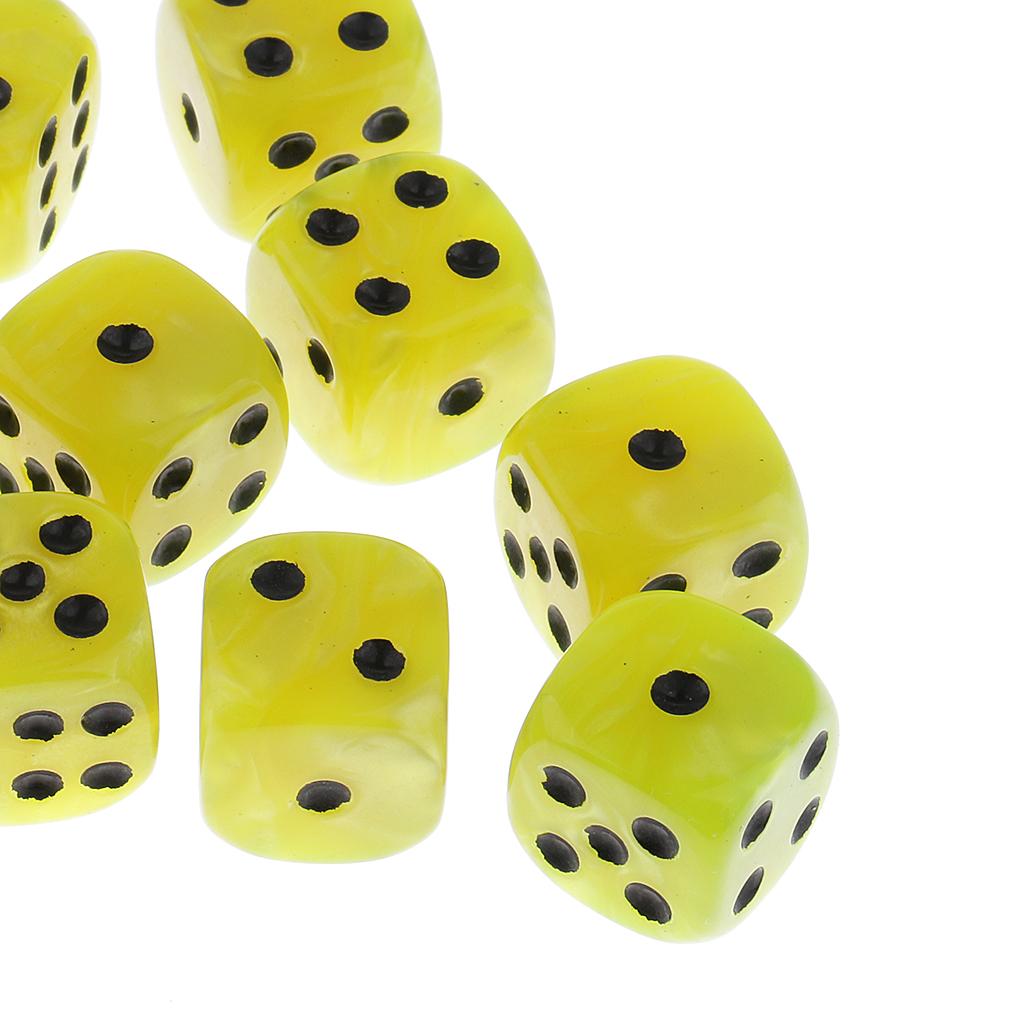 3x10 Pieces Plastic 6-sided Digital Dice D6 for Party Bar Table Game Yellow