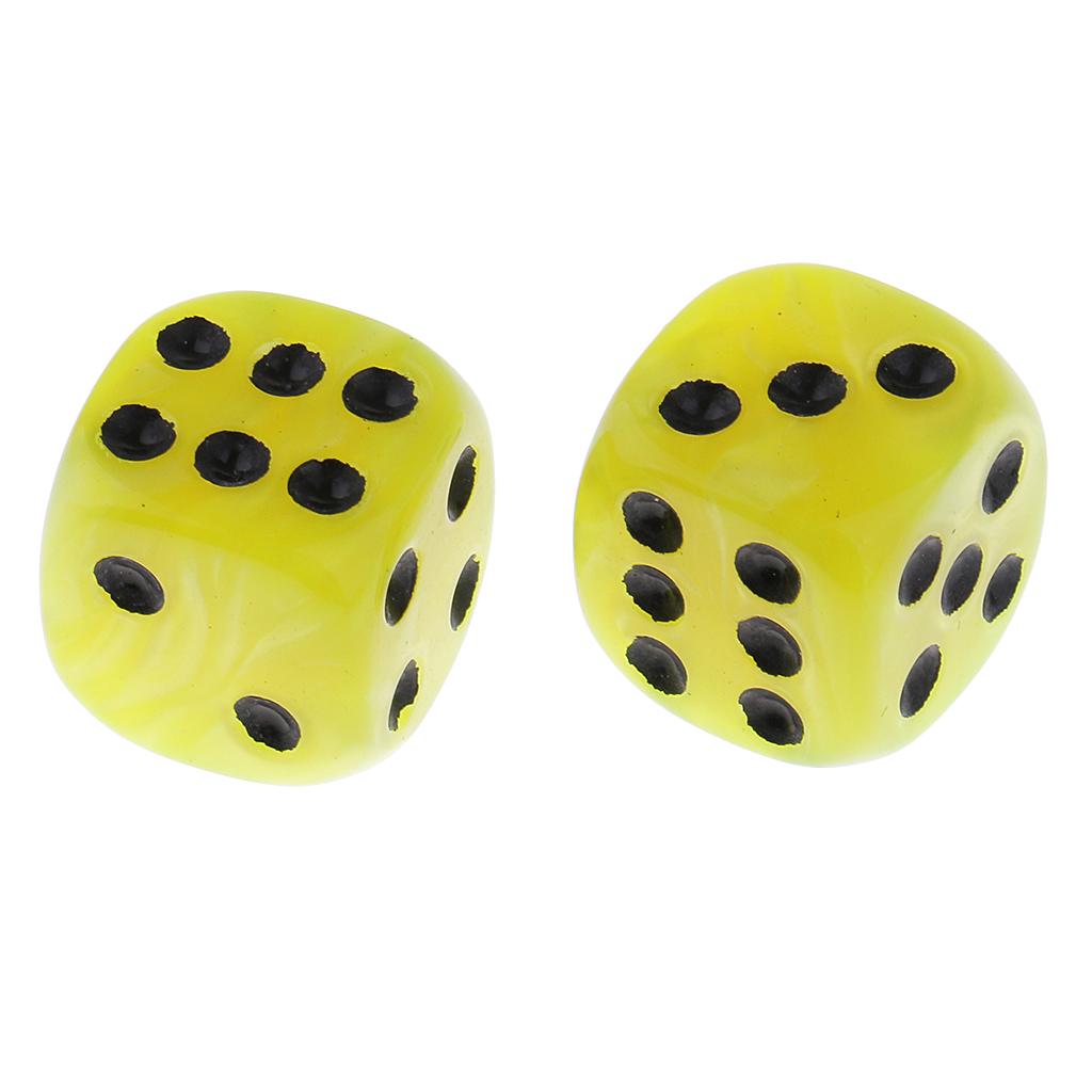 2x10 Pieces Plastic 6-sided Digital Dice D6 for Party Bar Table Game Yellow