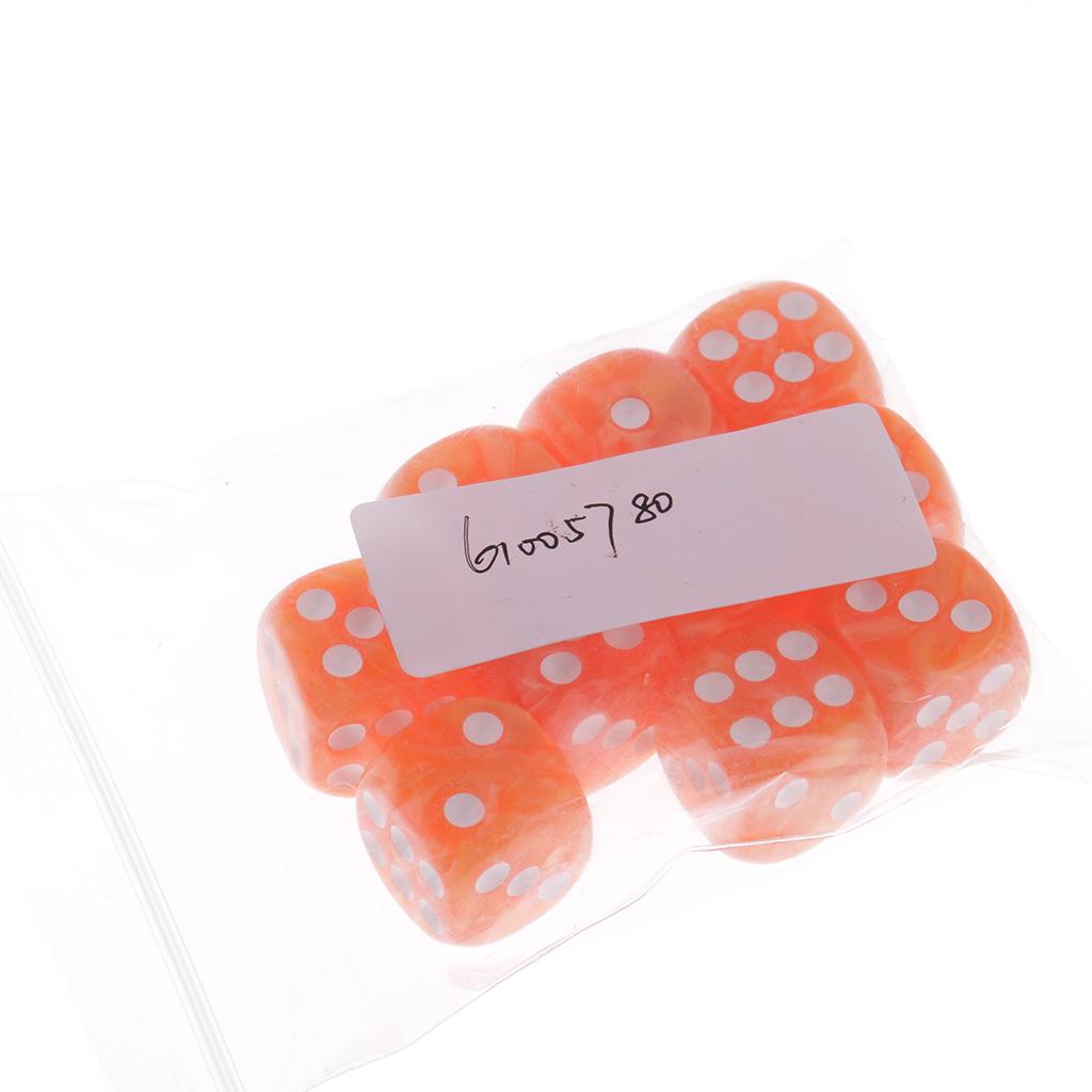 2x10 Pieces Plastic 6-sided Digital Dice D6 for Party Bar Table Game Orange