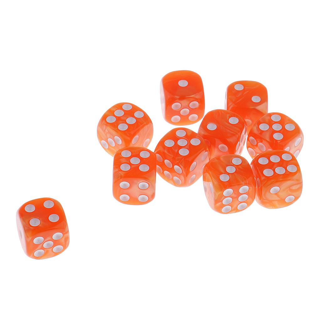 2x10 Pieces Plastic 6-sided Digital Dice D6 for Party Bar Table Game Orange