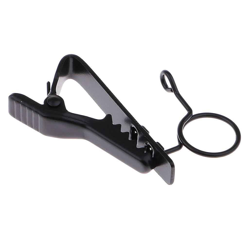 Durable Metal Small Microphone Hands Free Collar Tie Clip with Ring 10mm for Stage Show Mic Accessory