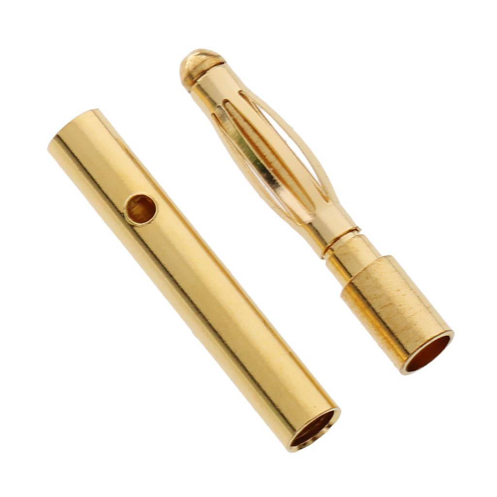 4x10 Pairs 2.0mm Gold-plated Banana Plug Connector DIY RC Battery ESC Motor