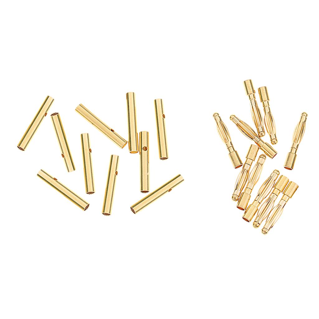 3x10 Pairs 2.0mm Gold-plated Banana Plug Connector DIY RC Battery ESC Motor