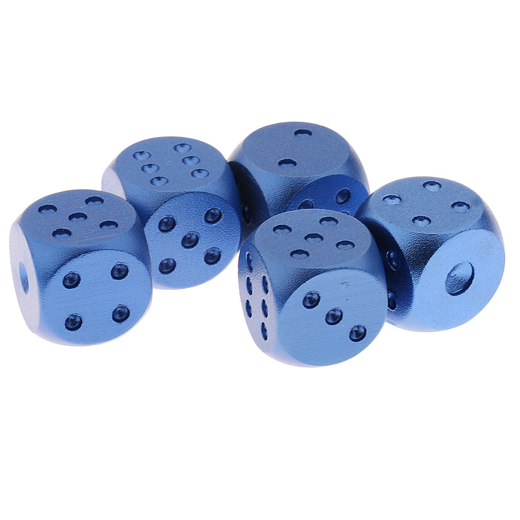 Aluminum Alloy Round Corner Metal Dot Dice Dies for D&D RPG Red & Blue