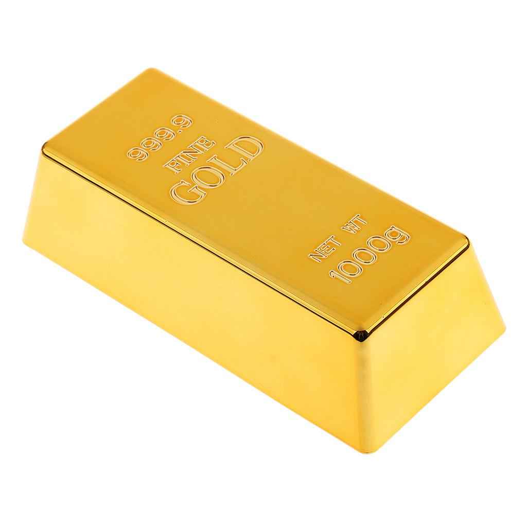 Fake Plastic Gold Bar Bullion Desk Table Office Decoration Fancy Dress Party
