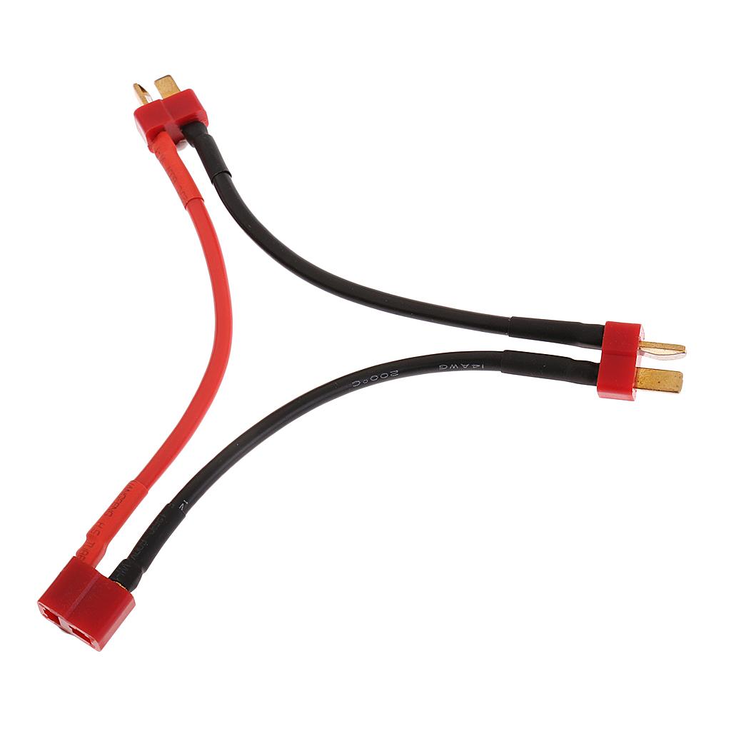 2xT Plug Serial Battery Connector Cable 14AWG for RC LiPo Battery Connector