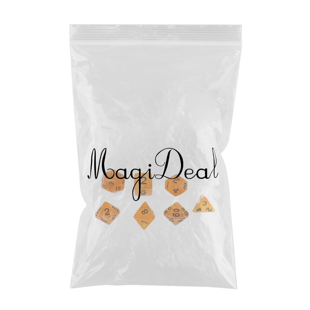 2x7 Pieces Polyhedral Dice Set D6 D8 D10 D12 D20 Board Games Toy Gift Orange