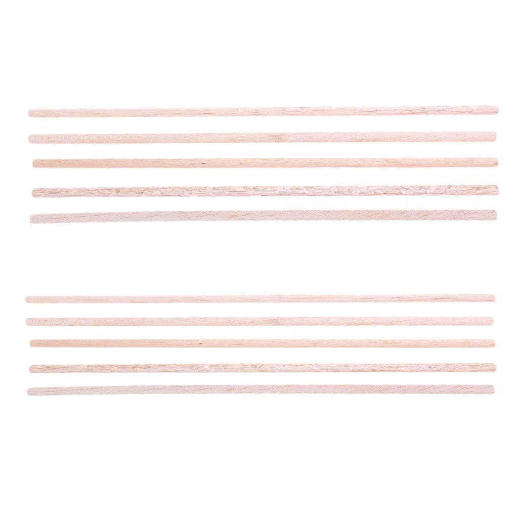 10pcs 250mm Craft Sticks Round Rod Balsa Wood Bar Hobby Model DIY Accessory