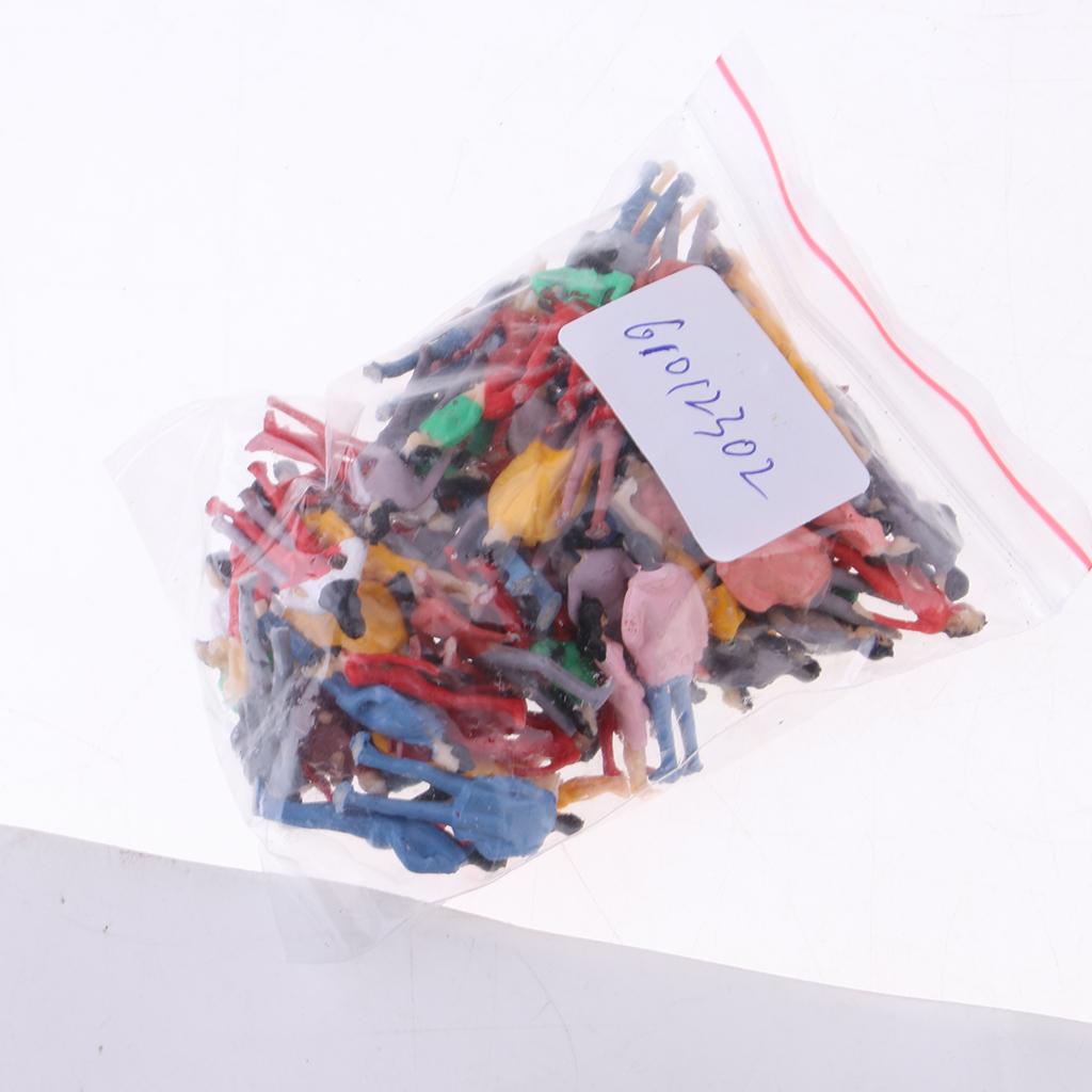 4x1/75 Scale HO Layout Model Train People Pasenger Action Figure Painted Scene