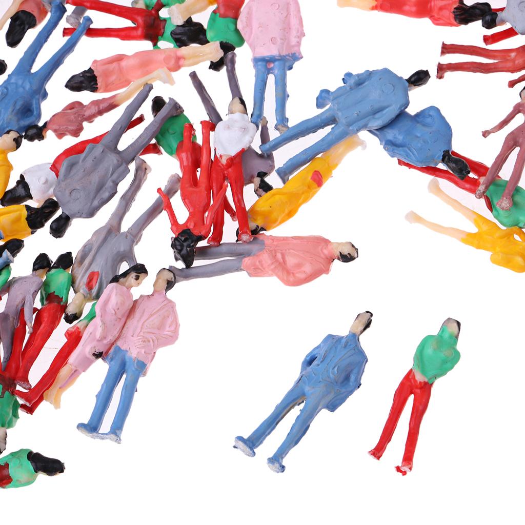 4x1/75 Scale HO Layout Model Train People Pasenger Action Figure Painted Scene