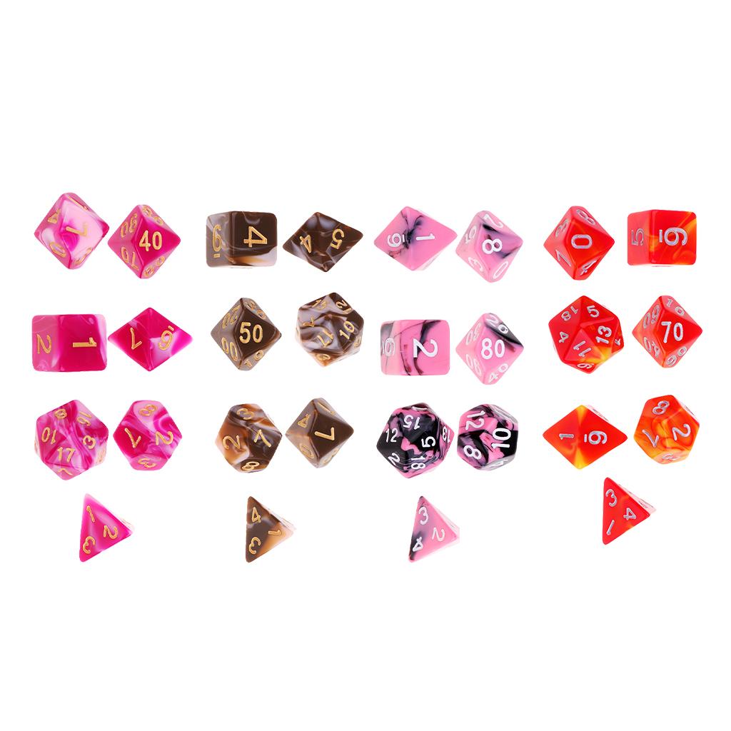 2x7 Pcs Polyhedral Dice Set for Dungeons and Dragons DND RPG Table Games A