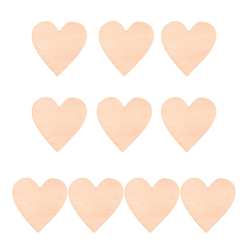 2x10pcs Natural Cutouts Wood Heart Shapes DIY Craft Wooden Embellishments