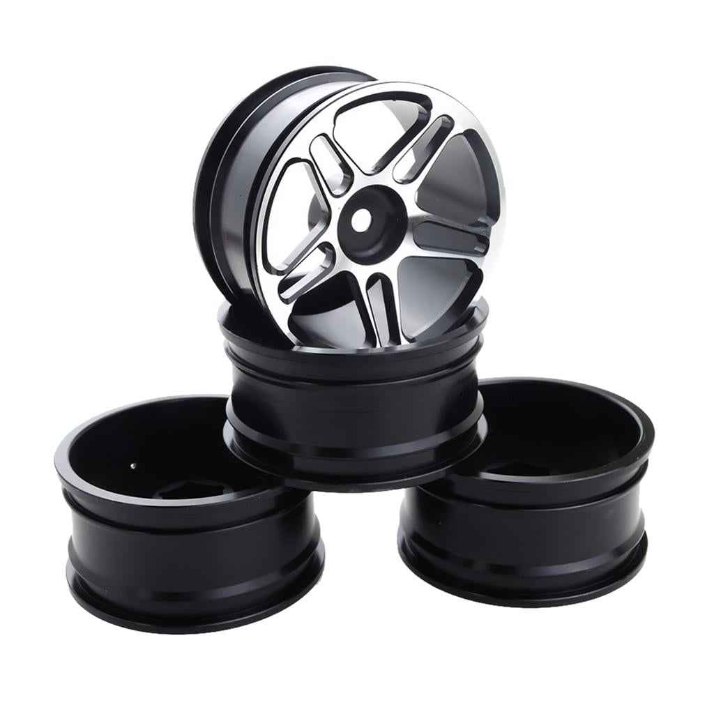 4x Aluminum 12mm Hex Wheel Rims for 1/10 RC Model On-road Racing Drift Car
