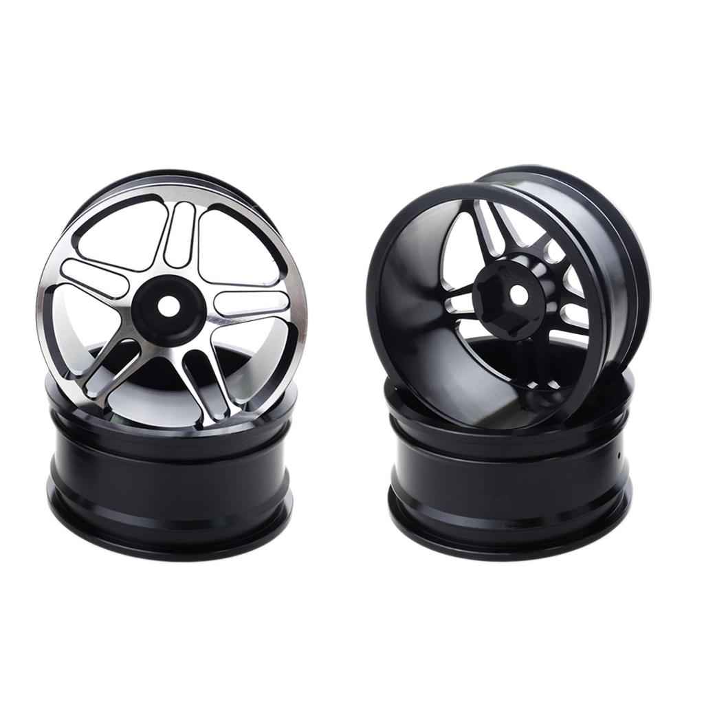 4x Aluminum 12mm Hex Wheel Rims for 1/10 RC Model On-road Racing Drift Car