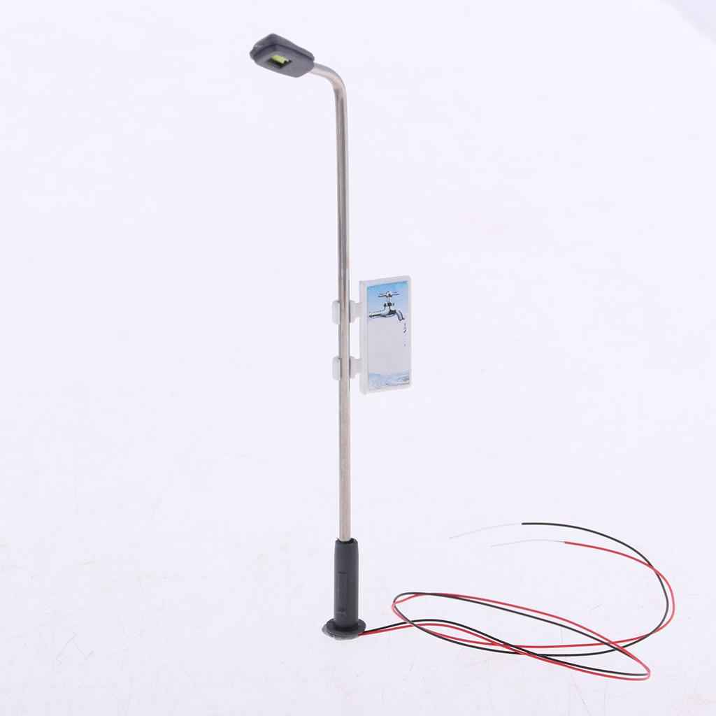 20Pc Stainless Steel LED Light Wire Lamppost 1/200 for Diorama Architecture Scenery Building