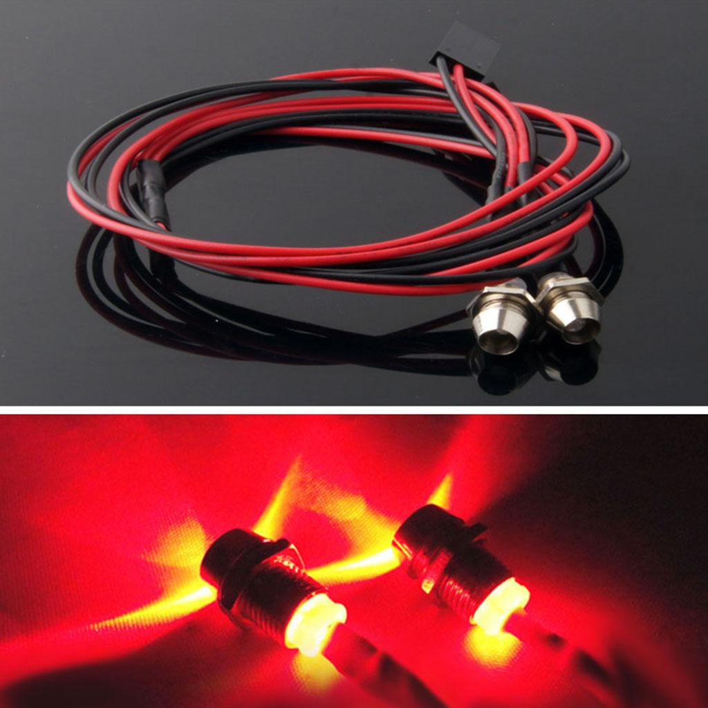 4xRC LED Lamp Light for 1/5 1/8 1/10 1/12 1/16 Model Car Spare Parts Red