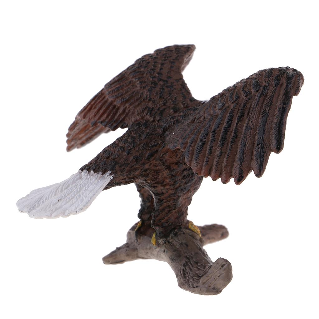 2xSimulation Animal Model Eagle LifeLike for Home Garden Miniature Props Decor