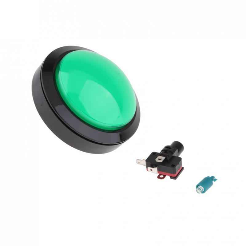 Dome Shaped Jumbo LED Illuminated Self-resetting Push Button Switch Green