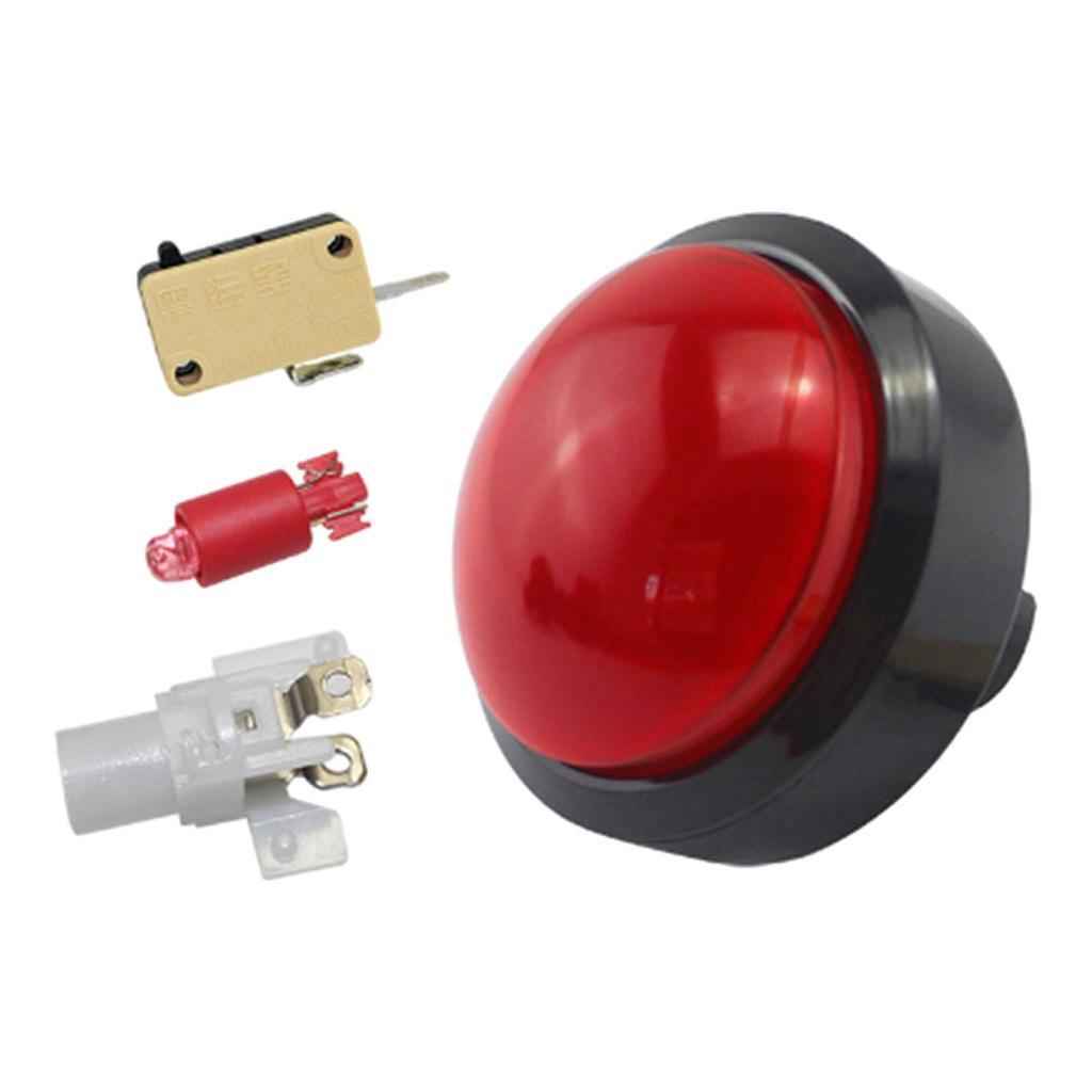 Dome Convex Type LED Illuminated Push Button For Arcade Machine Games Red