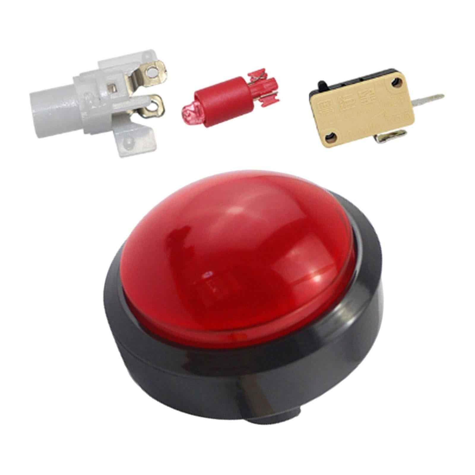Dome Convex Type LED Illuminated Push Button For Arcade Machine Games Red